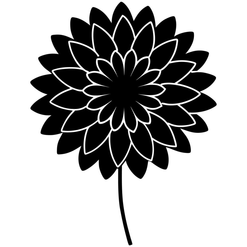 Beautiful flower silhouette for nature botanical themes. vector