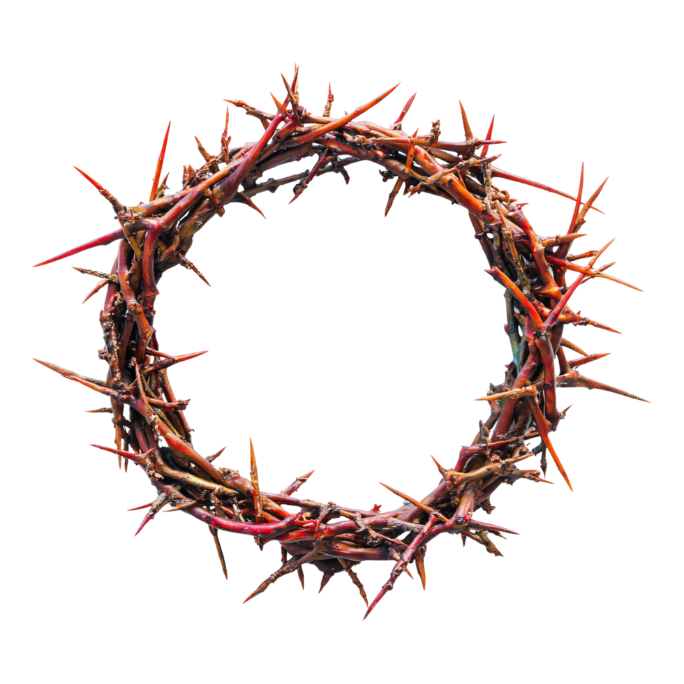 Crown of thorns resurrected Jesus suffering trials savior isolated on transparent background png