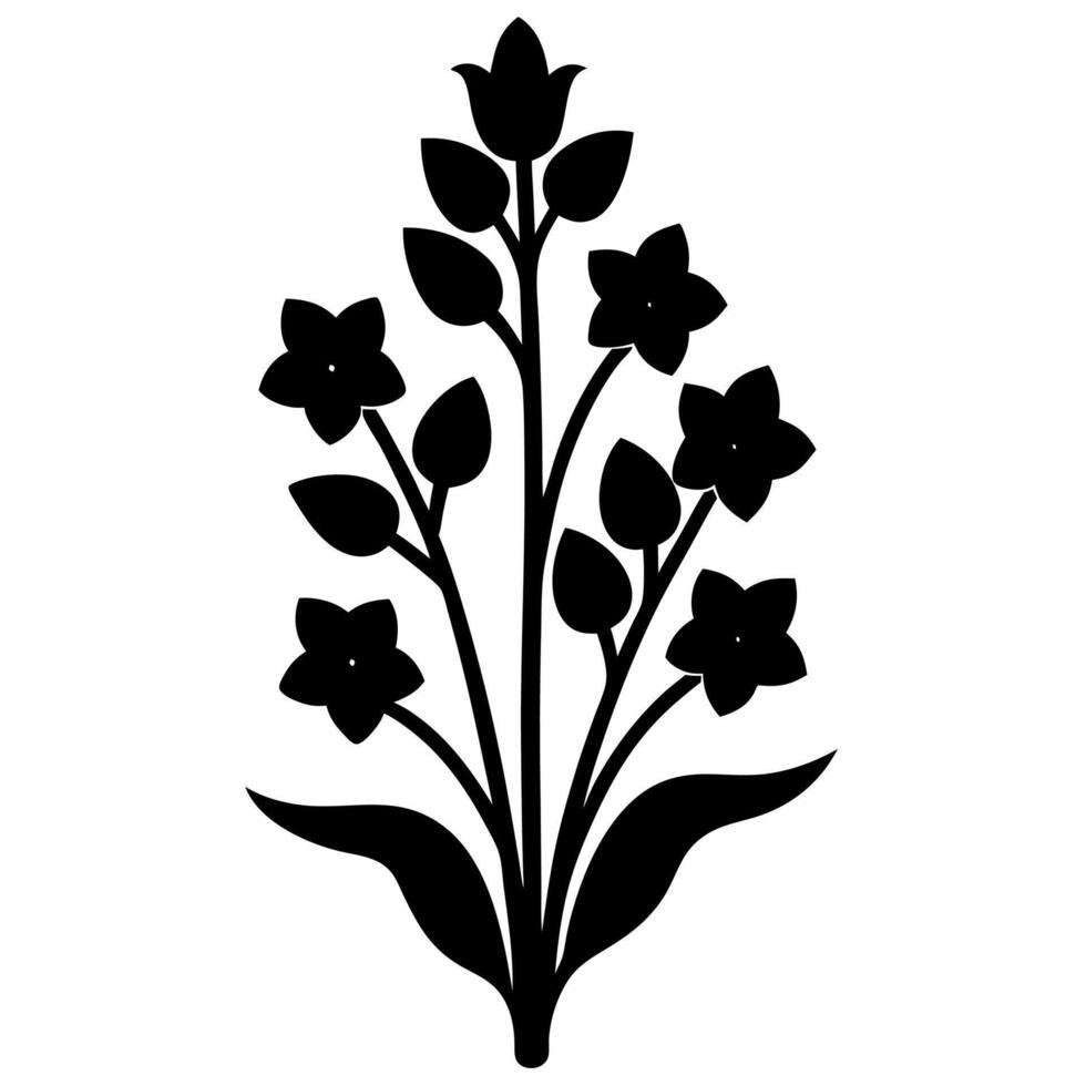 Elegant gladiolus silhouette perfect for floral art and design projects vector