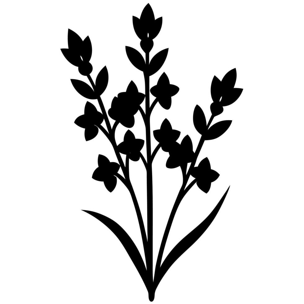 Elegant gladiolus silhouette perfect for art and design projects vector