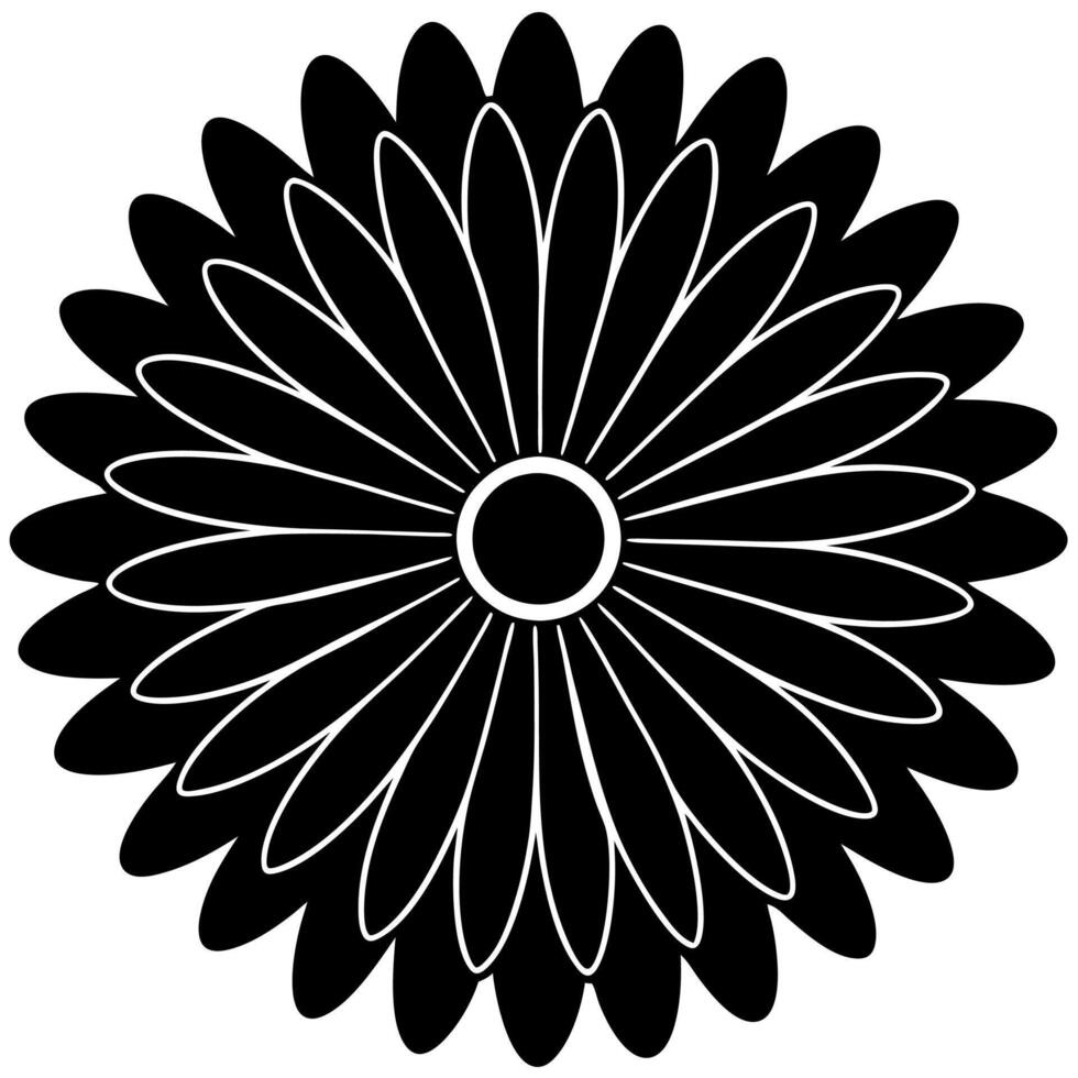 Beautiful gerbera bloom silhouette for botanical-themed illustration vector