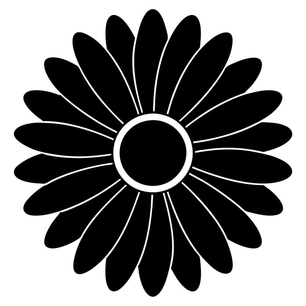 Beautiful gerbera bloom silhouette for botanical-themed illustrations vector