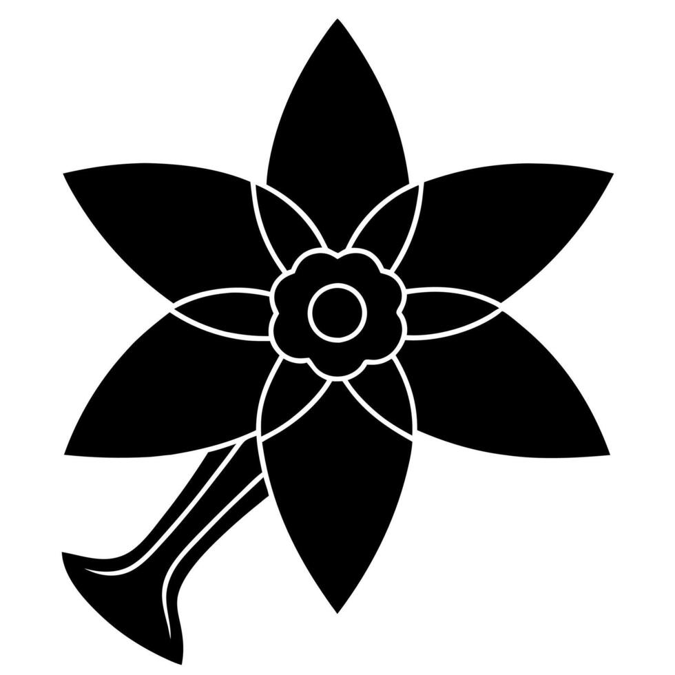 Classic daffodil silhouette suitable for nature art projects. vector