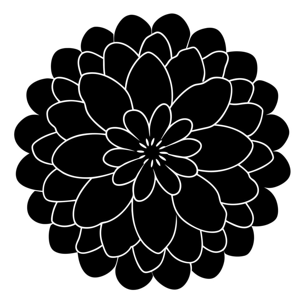 Black floral marigold silhouette perfect for modern artistic vector