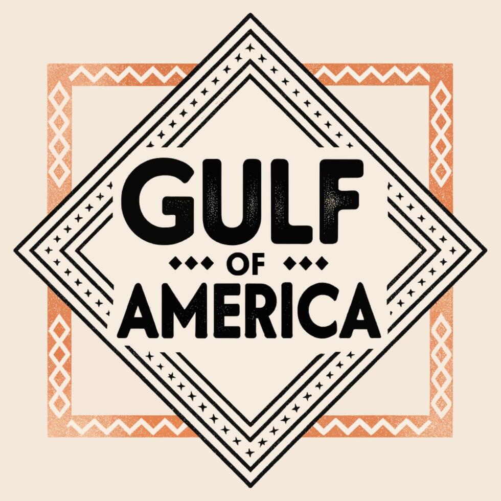 Bold Gulf of America Typography Art vector