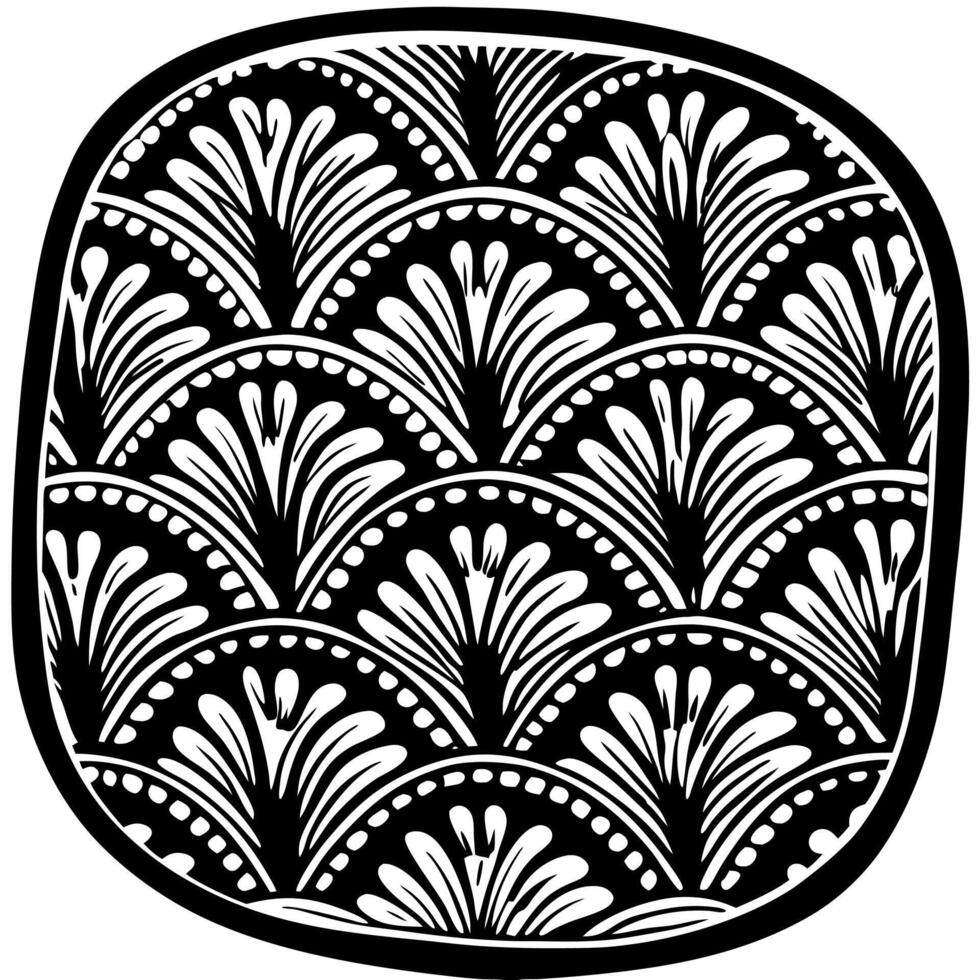 Abstract Silhouette with Line Pattern for Textile and Interior Design vector