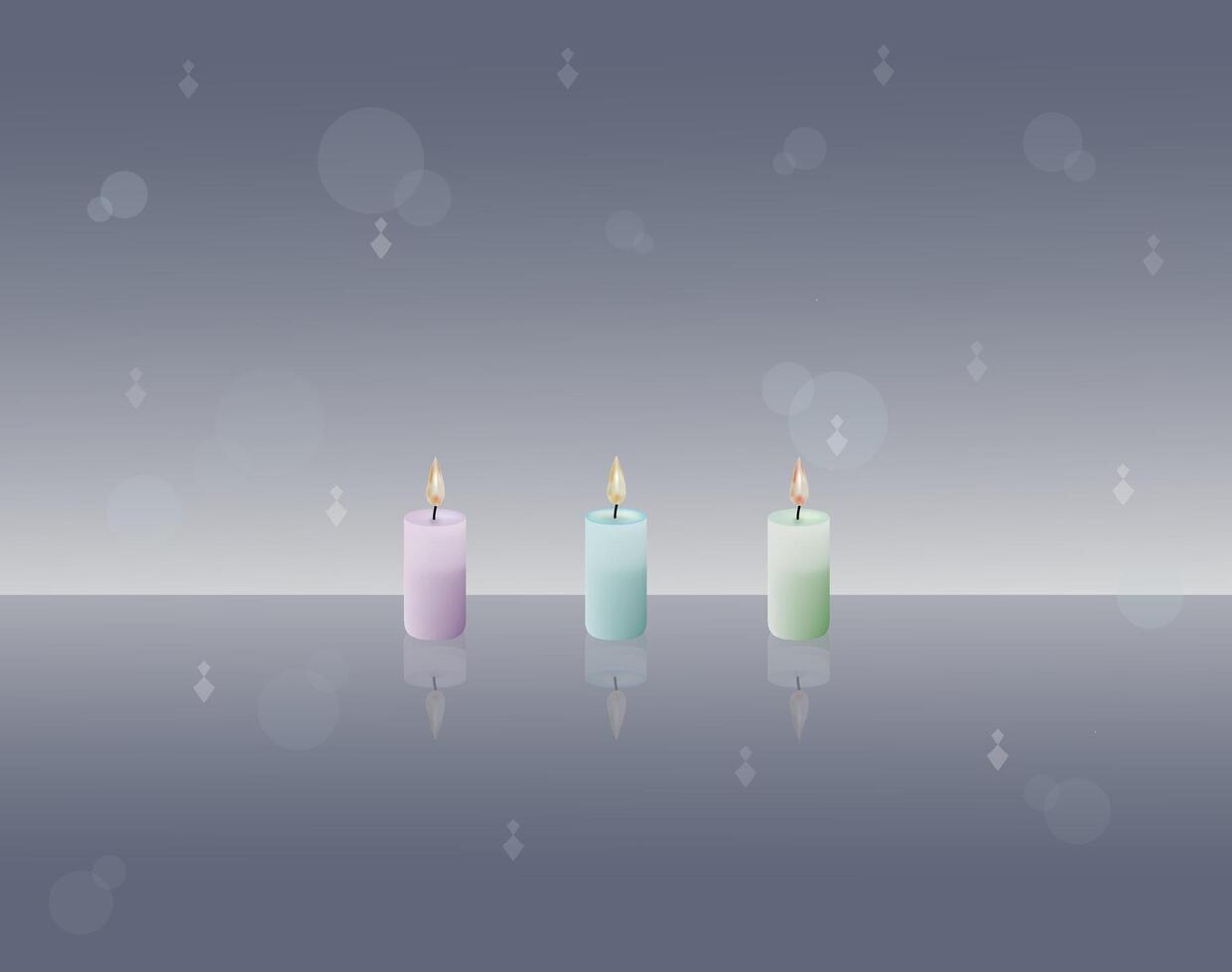 candle light meditation on decorate background vector