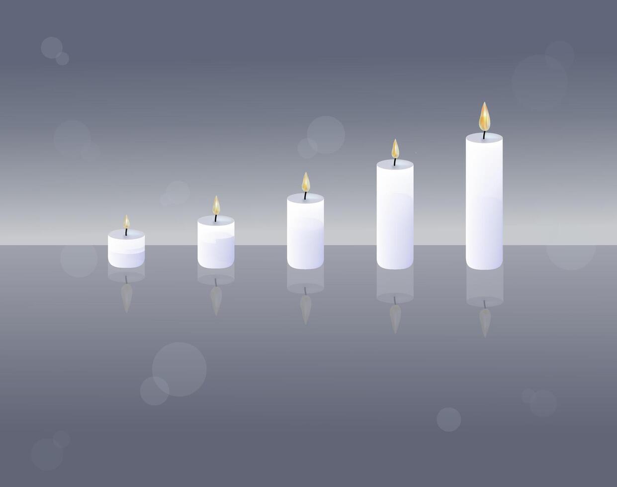 stack of candle light meditation on decorate background vector