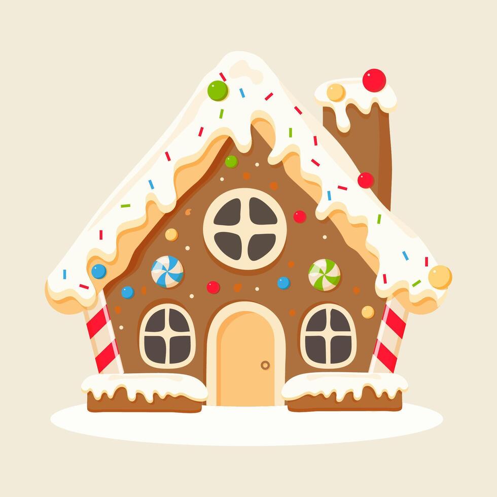 Christmas gingerbread house, candy house. vector