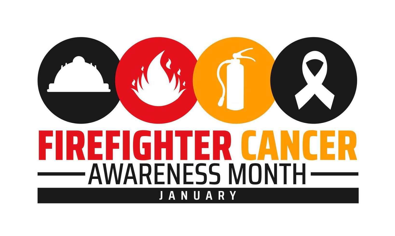 Firefighter Cancer Awareness Month background with new trendy design vector