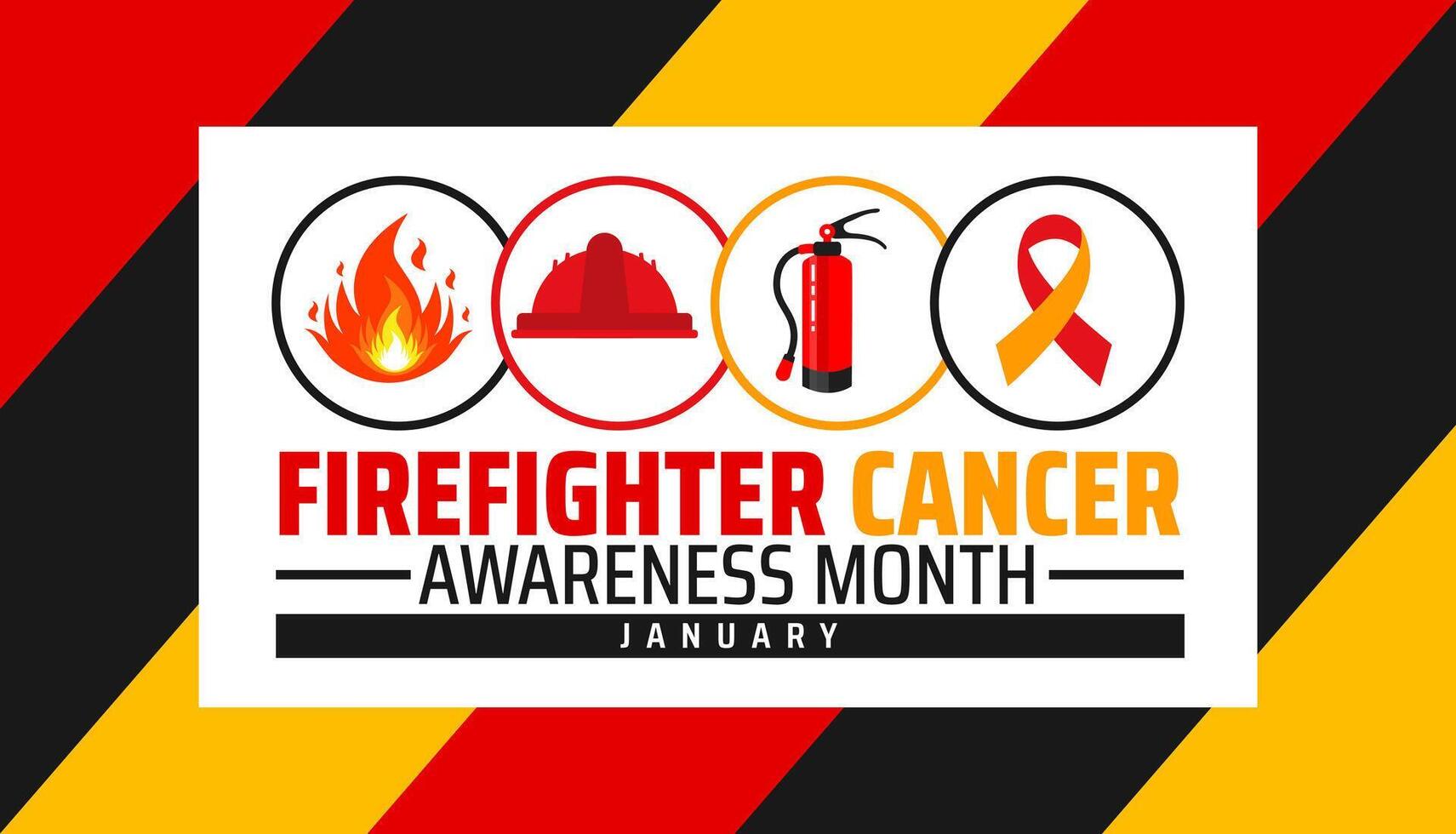 Firefighter Cancer Awareness Month background with black and red color vector
