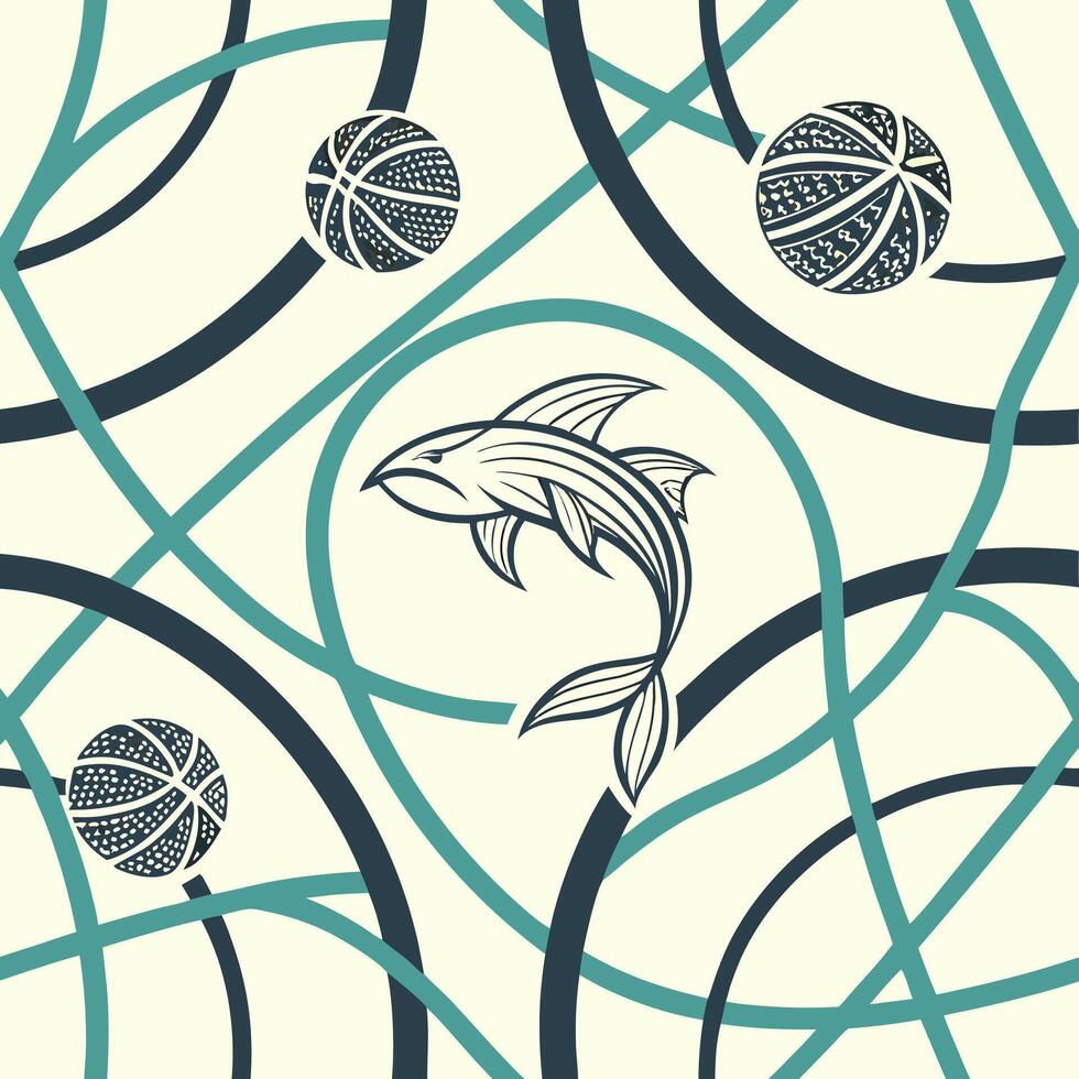 Seamless Linear Pattern Textile Art and Modern Interior Design Background vector