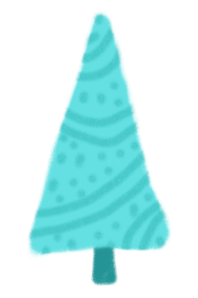 A flat blue christmas tree transparent png