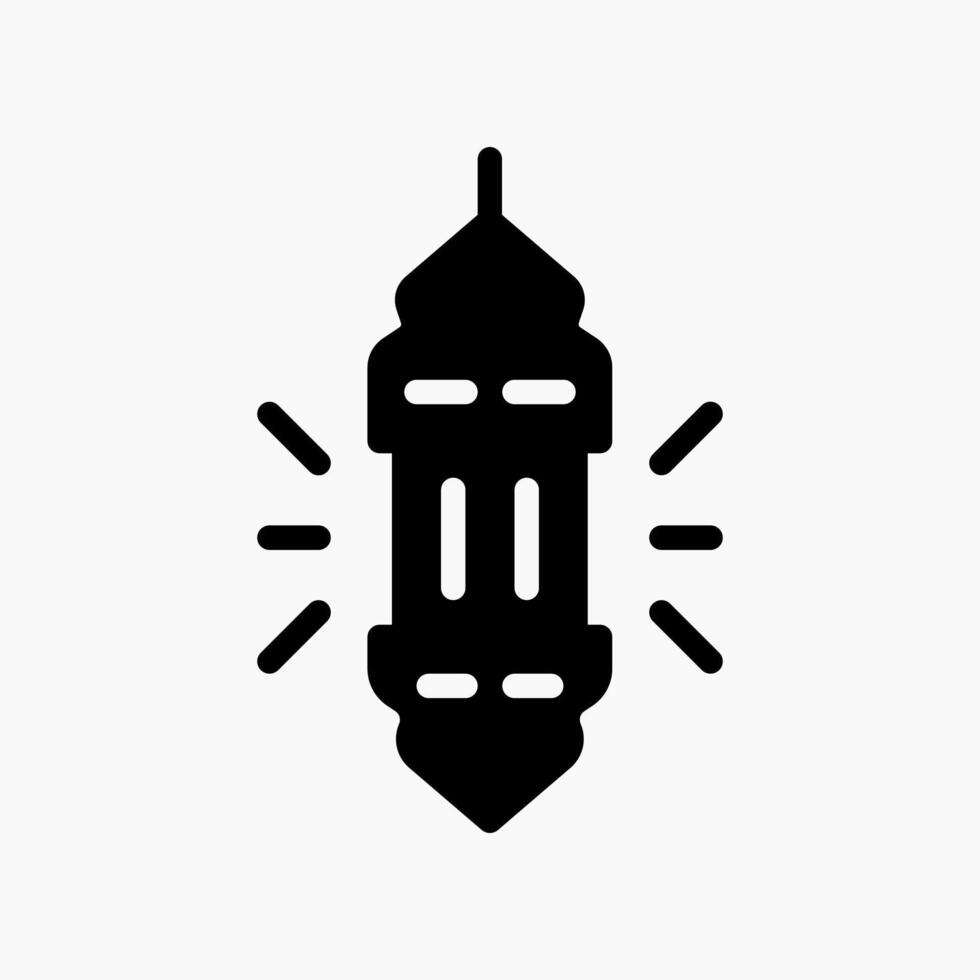 Design Illustration graphic of glow lantern icon with glyph style. Suitable for UI, mobile design, web design, etc. vector