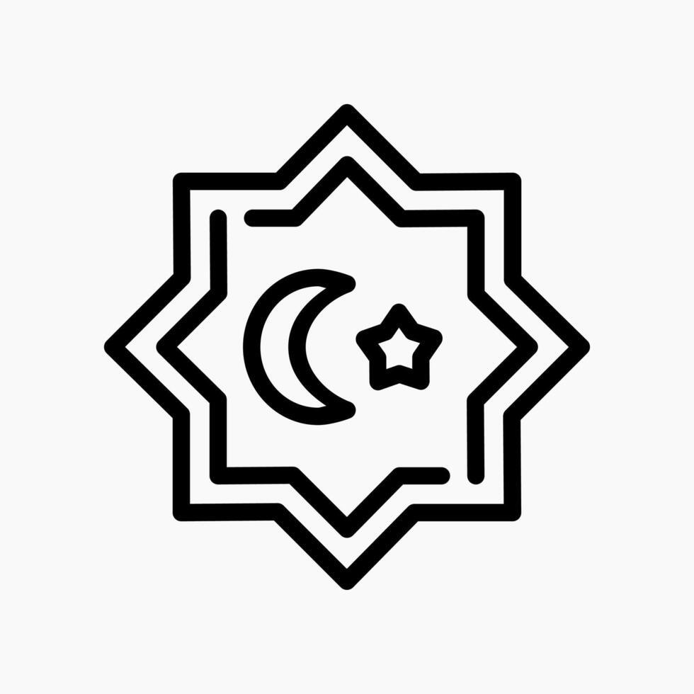 Design Illustration graphic moon and star icon with line style. Suitable for UI, mobile design, web design, etc. vector