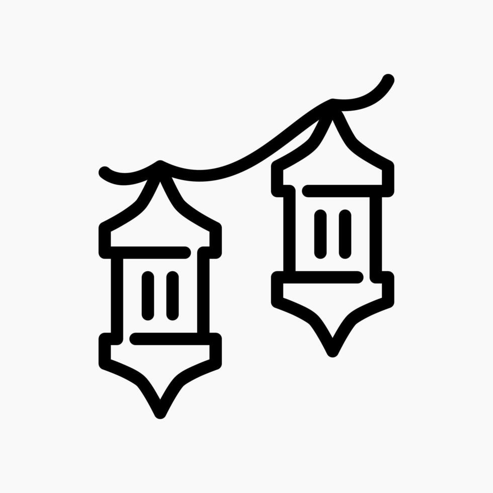 Design Illustration graphic of lantern icon with line style. Suitable for UI, mobile design, web design, etc. vector