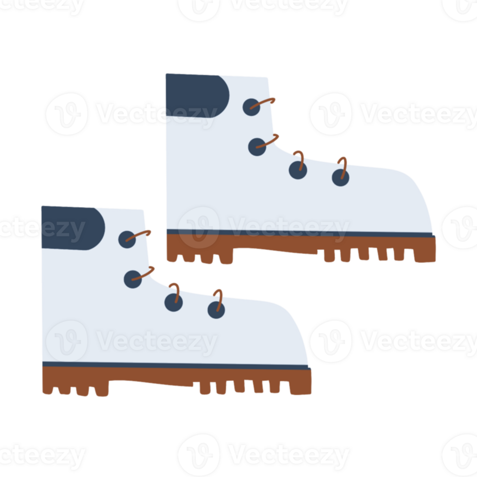 Two white boots with blue laces on them png