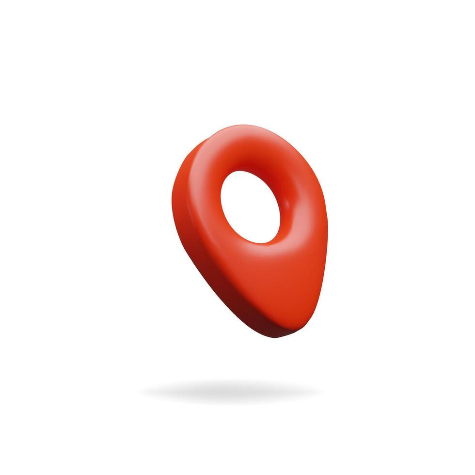 3d render red pin position on the map 2. Mark location on the cartography. illustration three dimensional internet navigation. Direction tags address. Road point symbol for travel. Delivery info vector