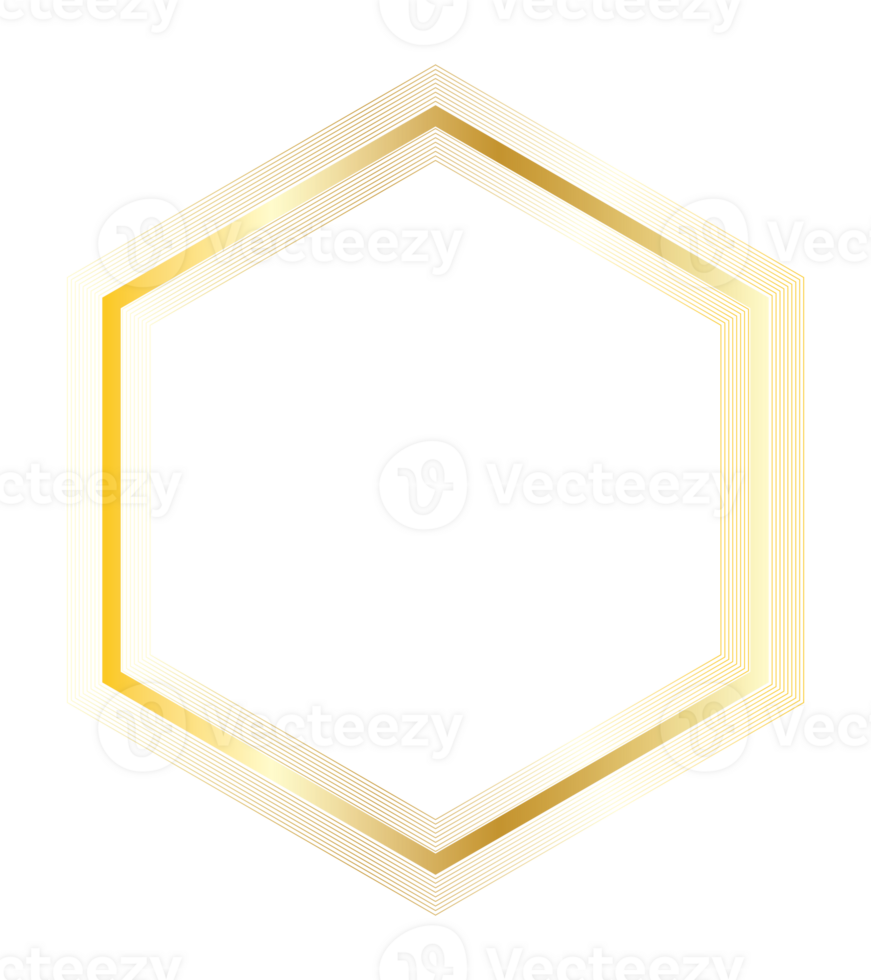 gold hexagon icon transparent background png