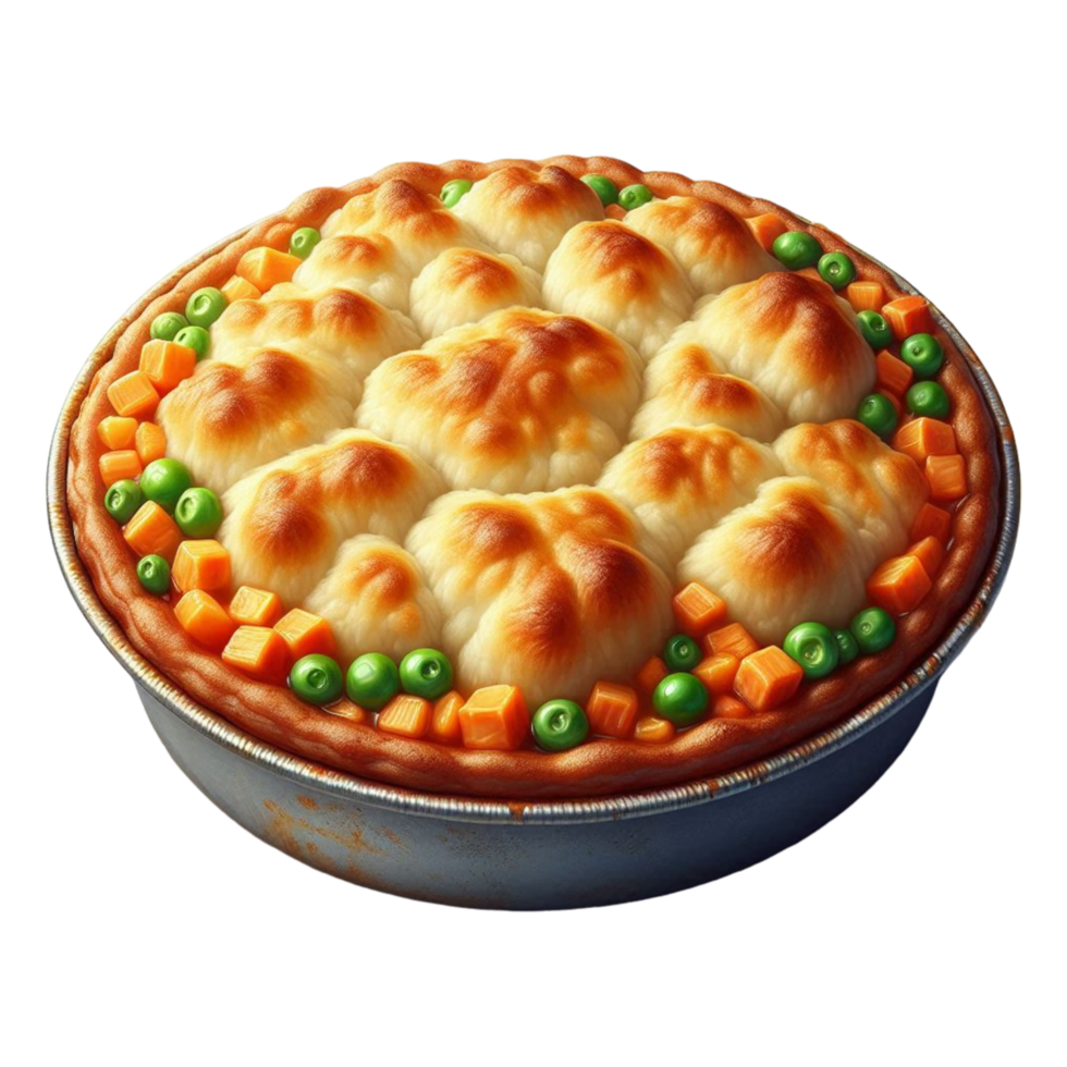 a pie with vegetables and potatoes on top png