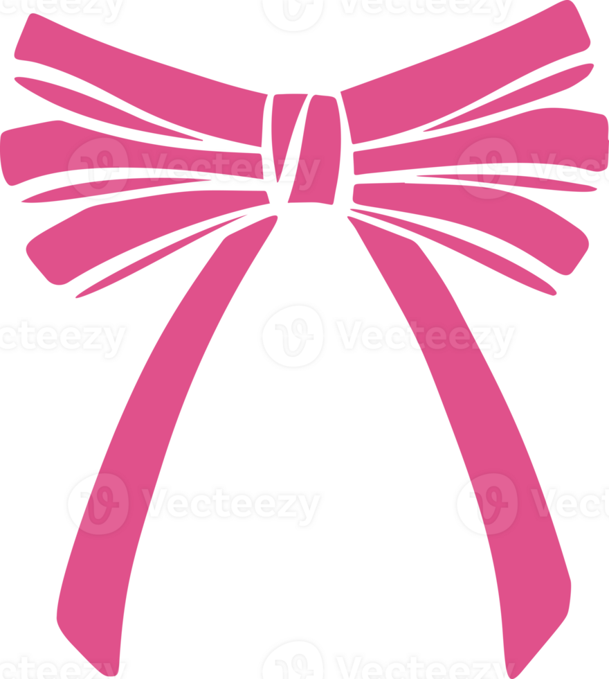 Ribbon bow for hair. Cute pink tie with knot for gift. Girly accessory for birthday Christmas holidays. Cartoon fashion element for romantic decoration. png