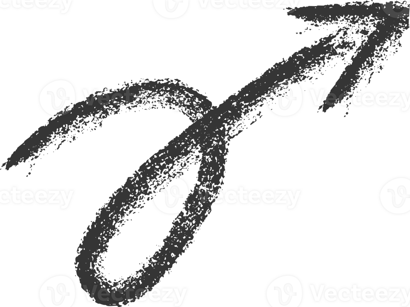 Crayon hand drawn arrow icon. Pencil and brush scribbles sketch. Grunge charcoal textured doodle. Chalk mark element. png