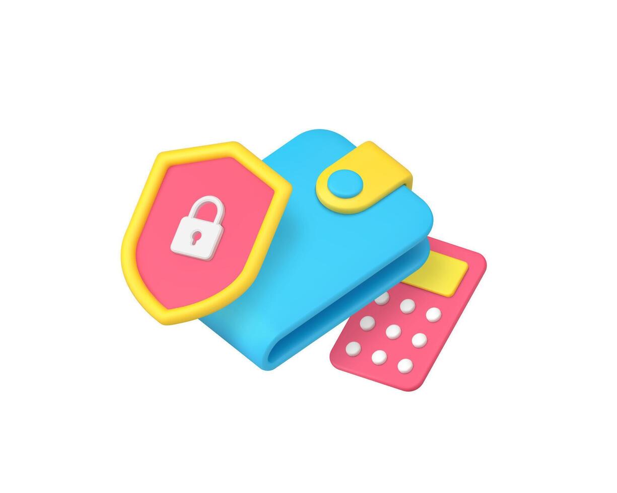 Money budget salary profit savings protection and accounting 3d icon realistic vector