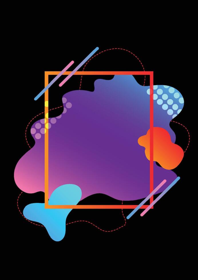 Vibrant geometric border abstract on a black background. For banner, website, and cover book. vector