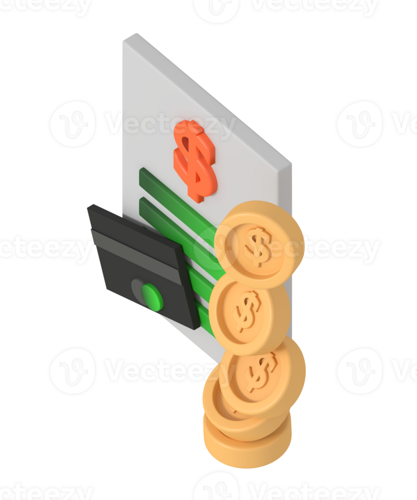 Document finance isometric style png
