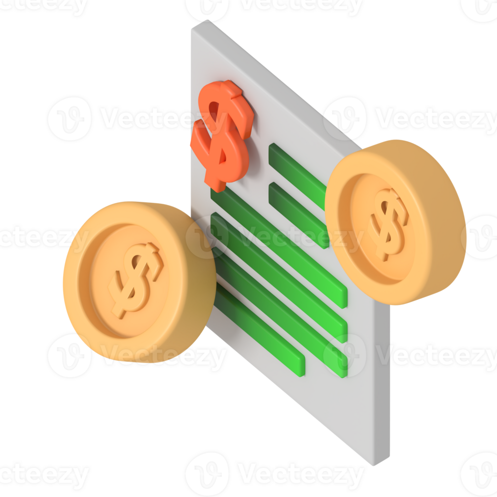 Invoicing finance isometric style png