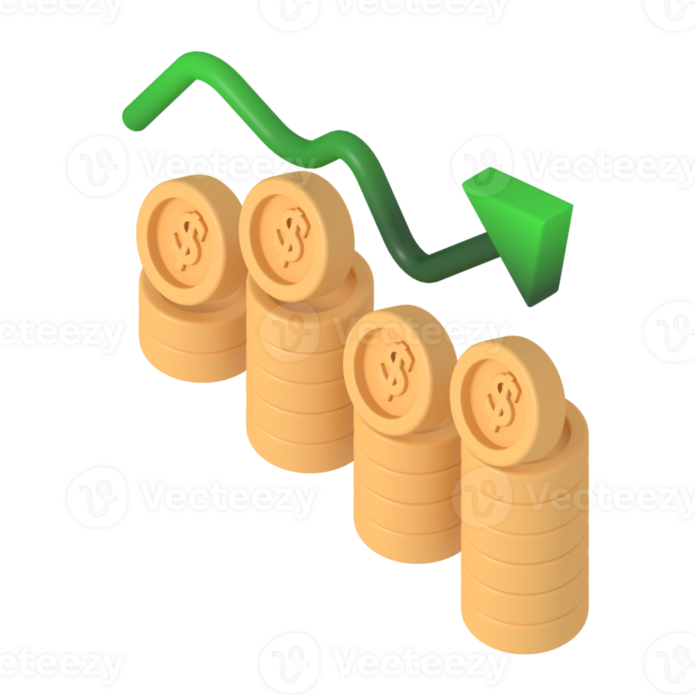 Finance growth statistics isometric style png