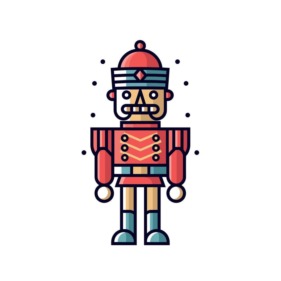 Colorful nutcracker figure in a festive design vector