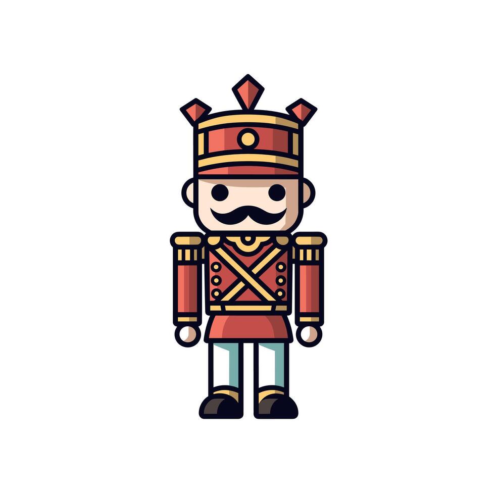 Colorful nutcracker figurine in festive attire vector