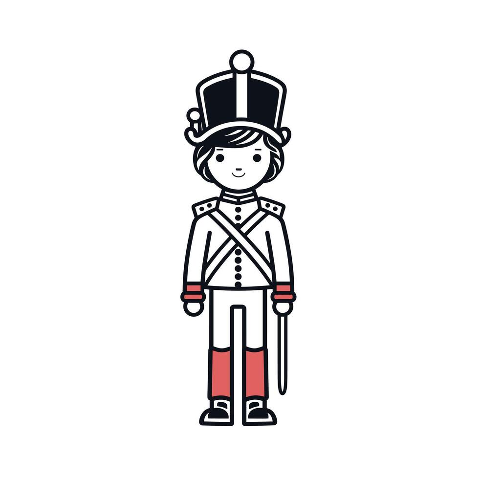 Illustration of a toy soldier character in uniform vector