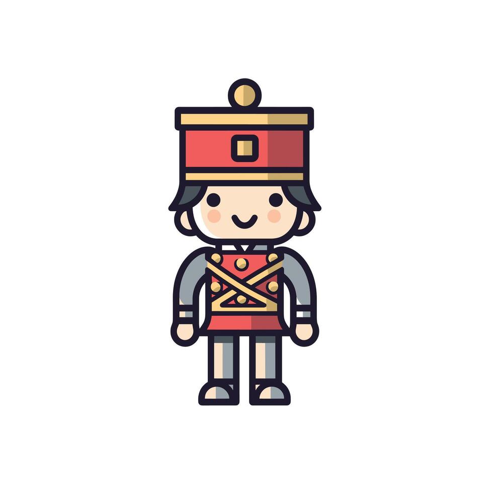 Toy soldier character in festive attire for decoration vector