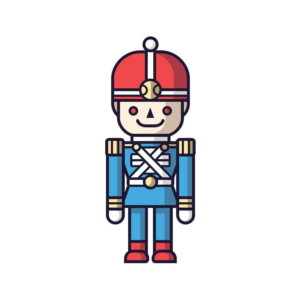 Cute cartoon soldier figure in uniform design vector