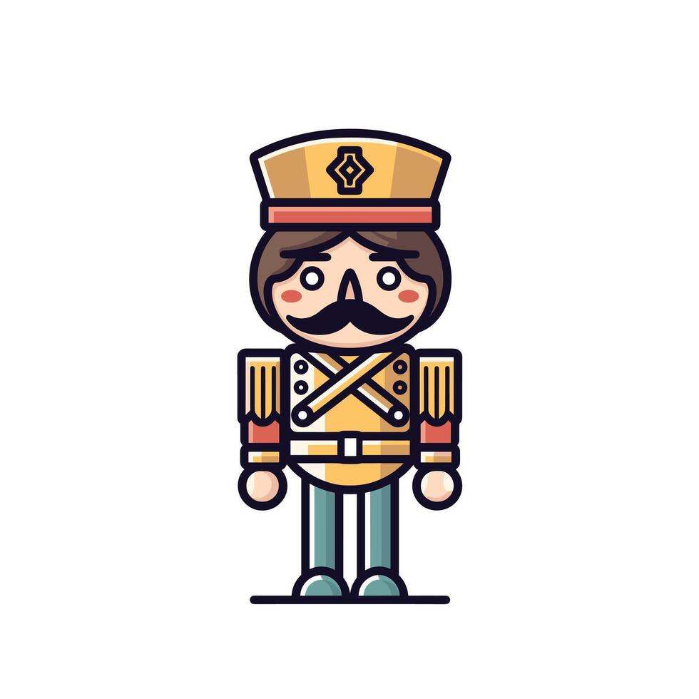 Colorful toy soldier character with detailed uniform design vector