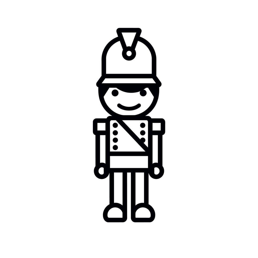 Character representation of a toy soldier in simple design vector