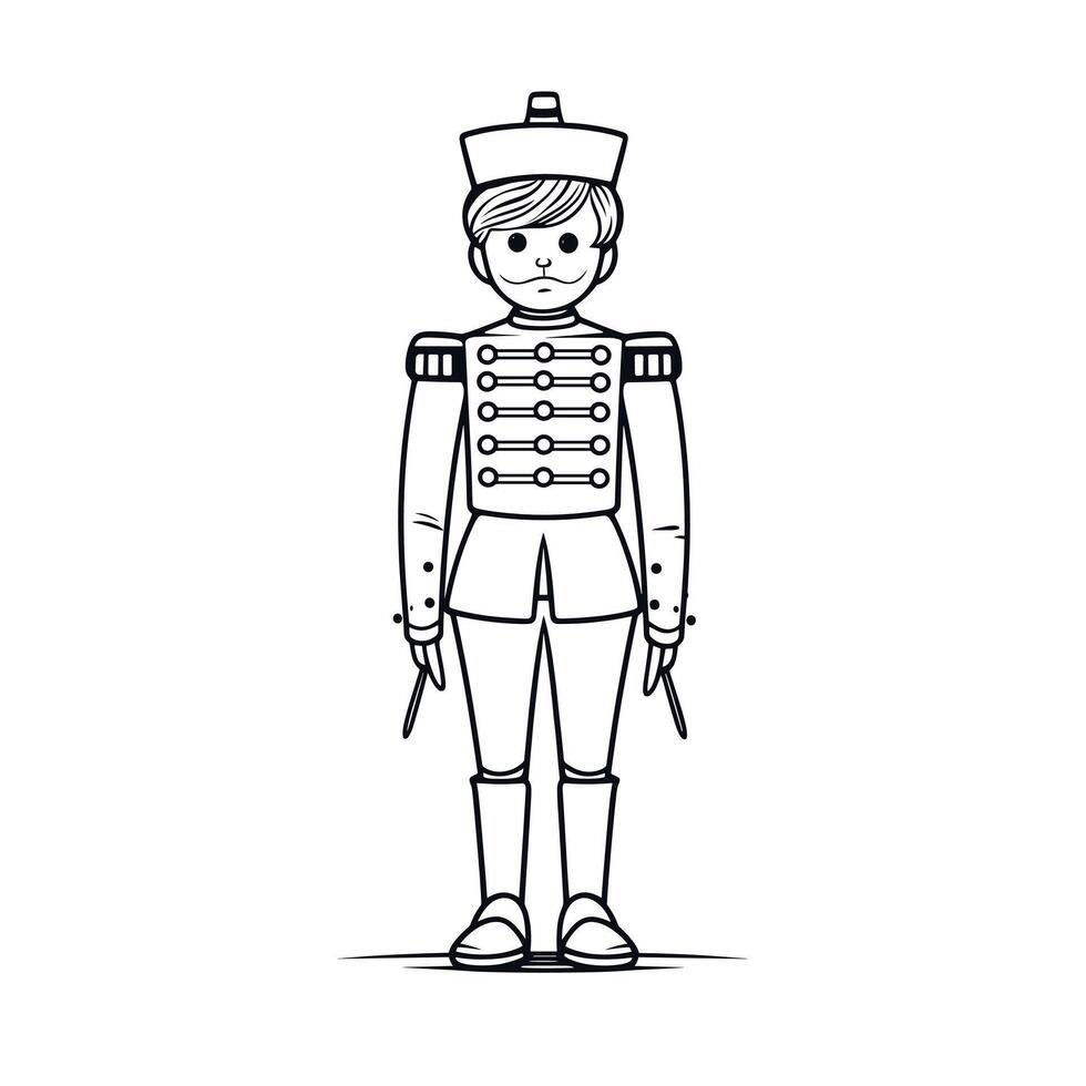 Nutcracker soldier illustration in minimalist design vector