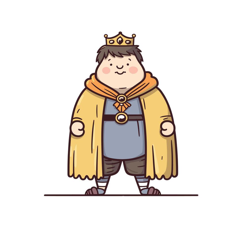 Charming cartoon king character in playful attire vector