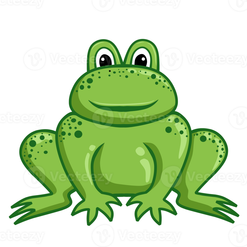 illustration of a green frog png