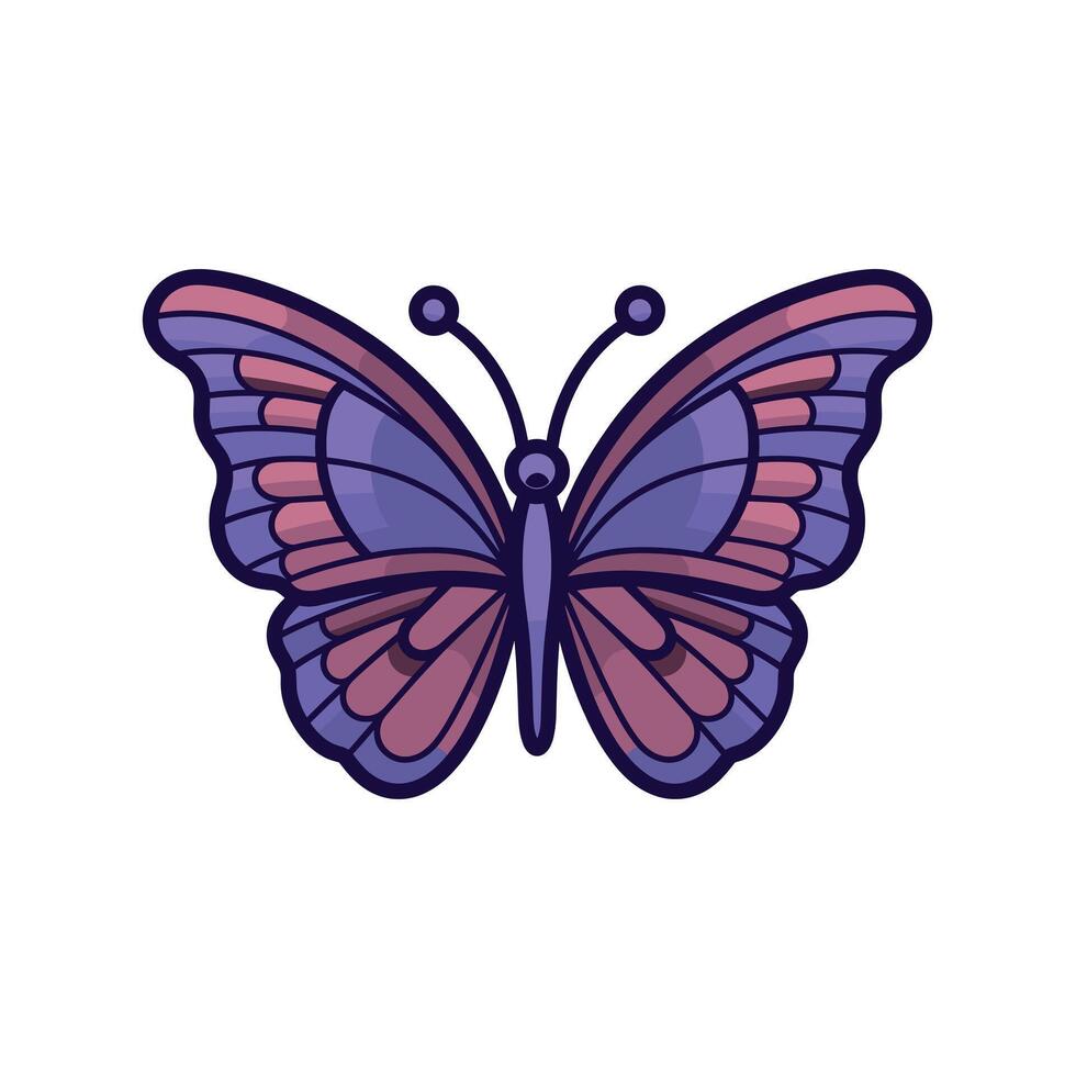 Purple butterfly with intricate wing patterns vector