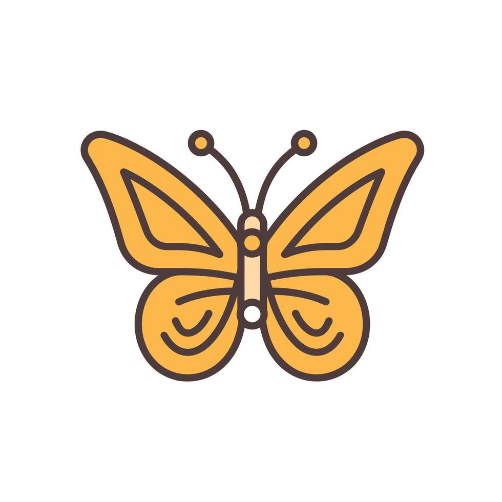 Bright yellow butterfly resting on a leaf vector