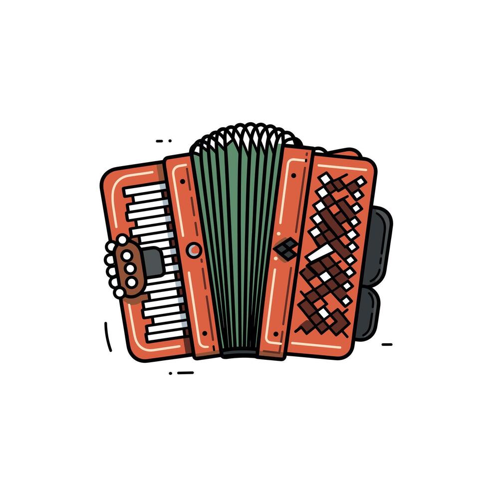 Colorful accordion with intricate design details vector