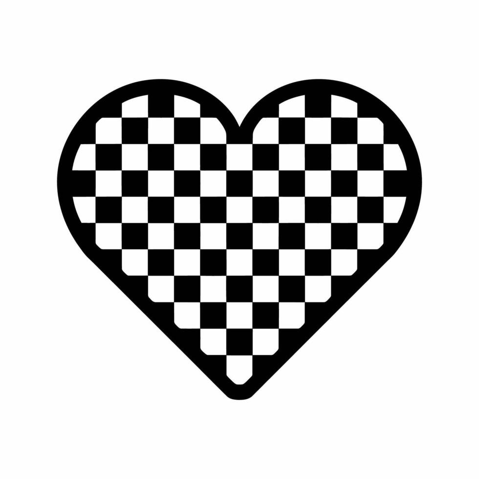 Checkerboard Heart Pattern Illustration vector