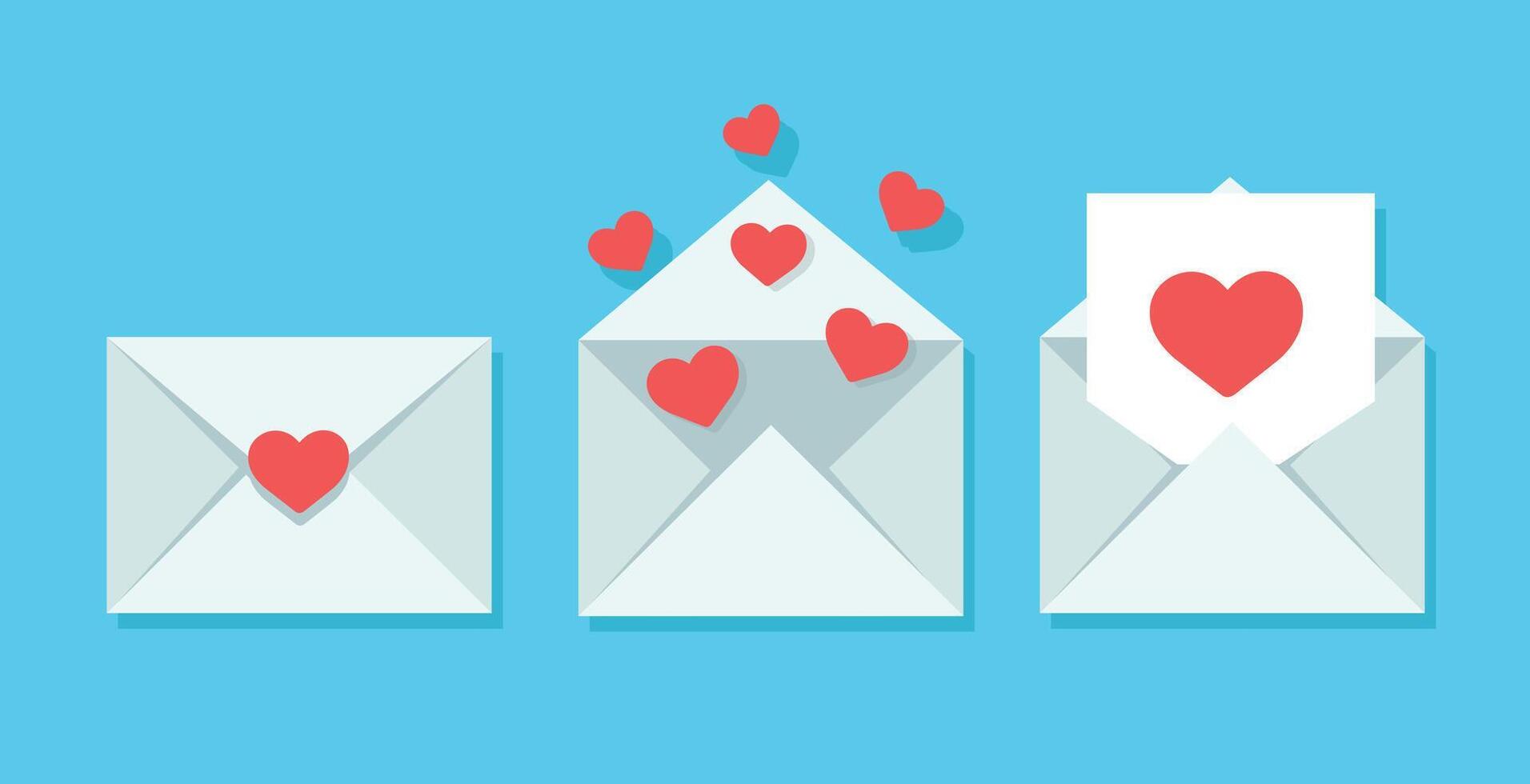 Envelope with a hearts inside vector
