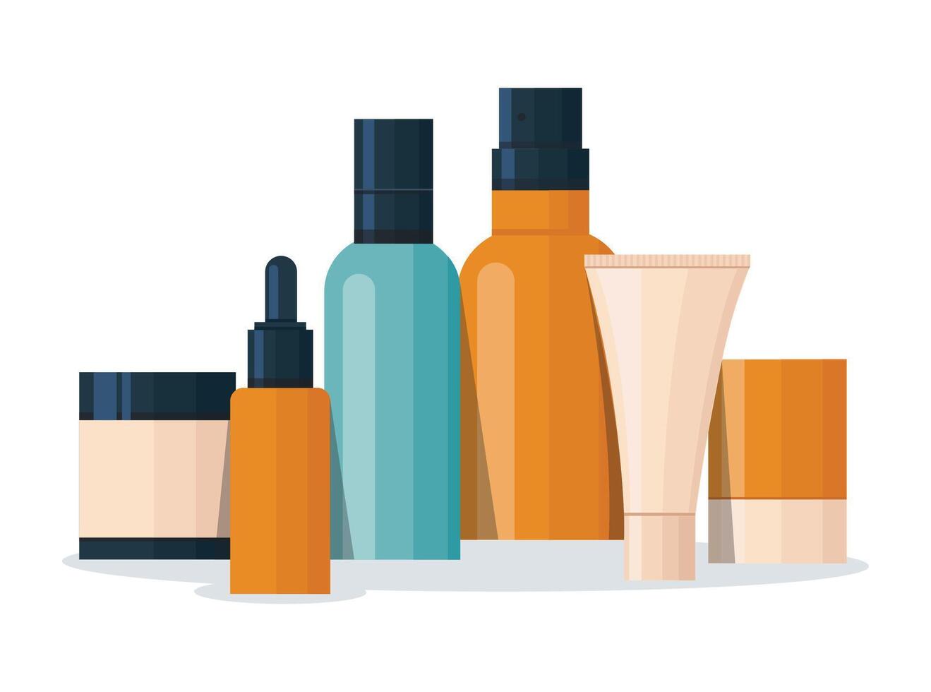 Group of skincare product vector