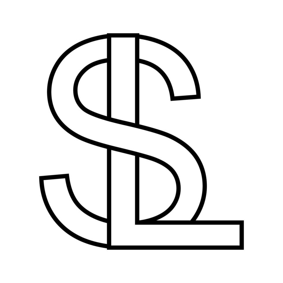 Logo sign sl ls icon, double letters logotype l s vector