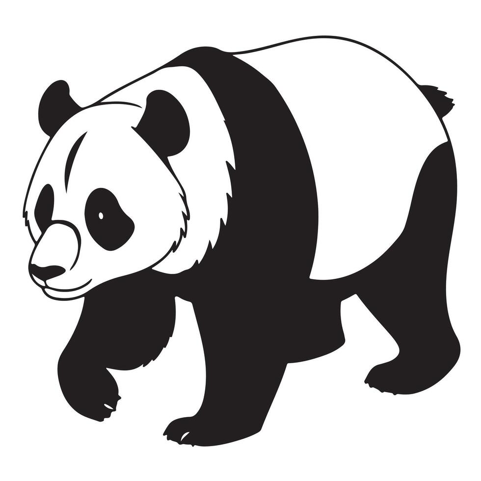panda shilihotte white background vector