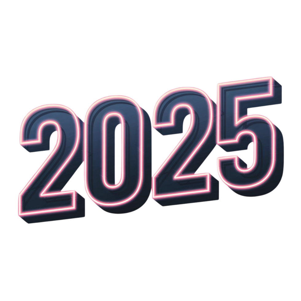 3D Neon 2025 Text png